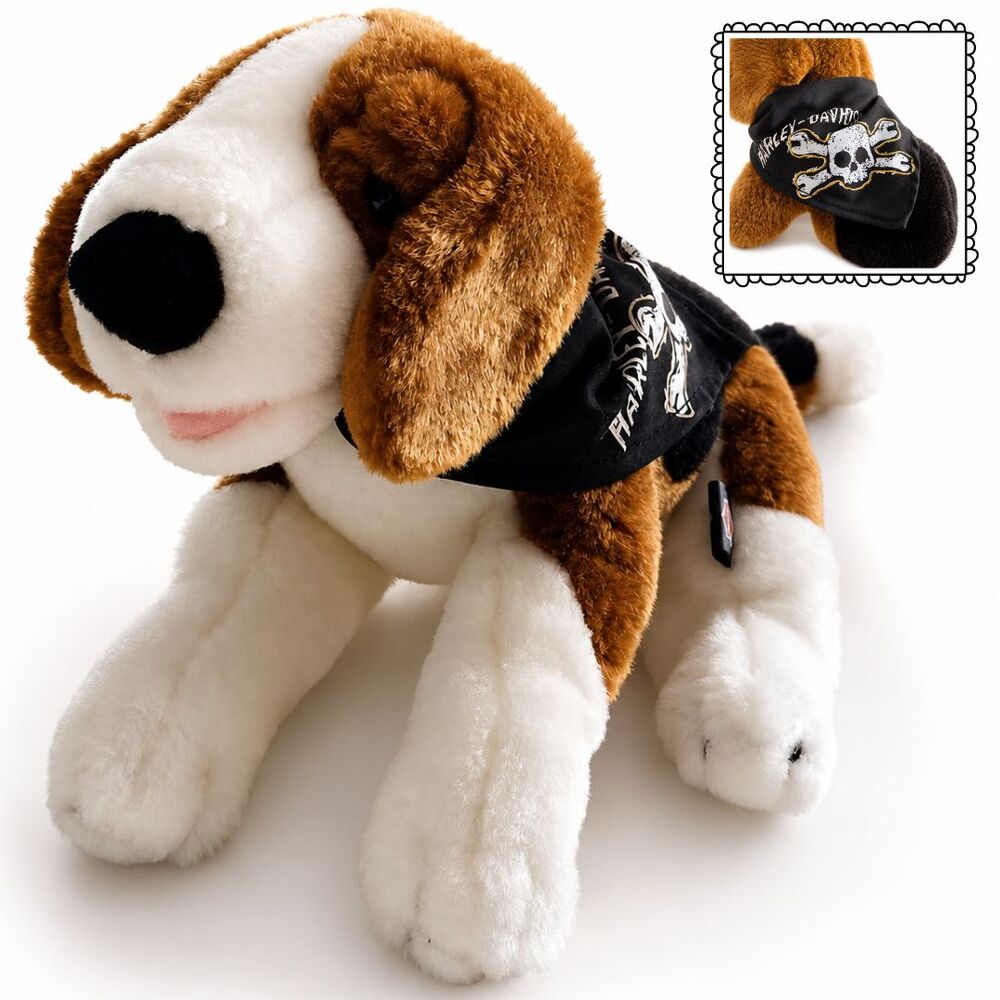 Harley Davidson Plush Dog Stuffed Animal Biker Puppy Bandana Motorcycle Beagle
